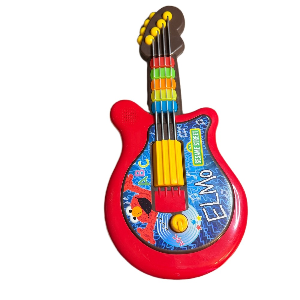 Sesame Street Elmo Rockin ABC Toy Guitar Red Musical Learning Toy 2010 Hasbro